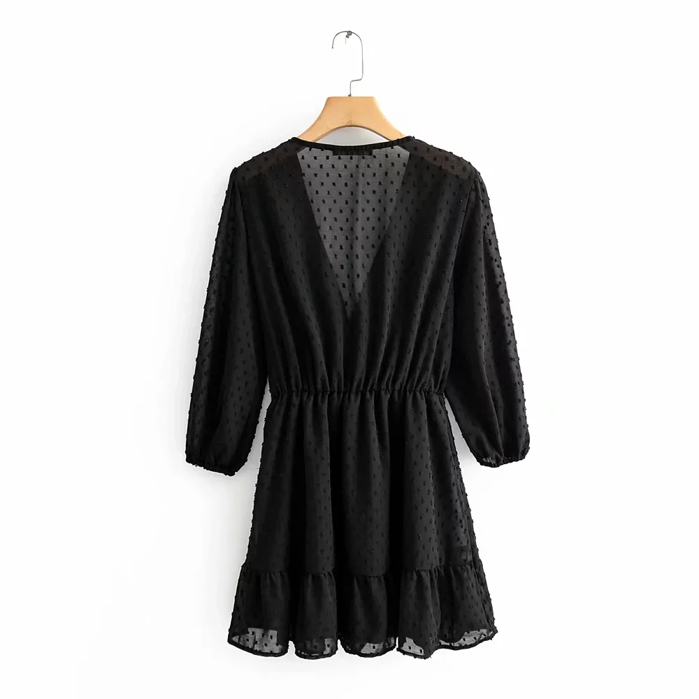 Женское Плиссированное Сетчатое платье элегантное винтажное миди с v образным