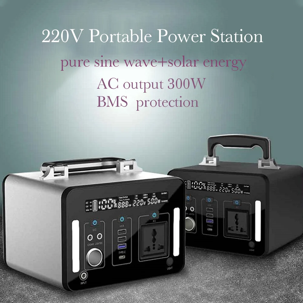 

300W Portable Generator 301Wh / 83200mAh Power Station Emergency Power Supply Bank Pure Sine Wave with DC / AC Inverter