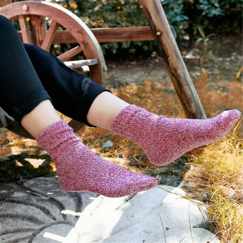 

5 Pairs/Set Winter Warm Thermal Lambs Wool Thick Merino Boot Wool Socks Womens