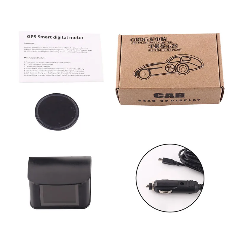 Цифровой OBD манометр Head Up Hud Дисплей бортовой компьютер автомобиль скорость автомобиля температура скорость метр расход топлива Датчик диагностики