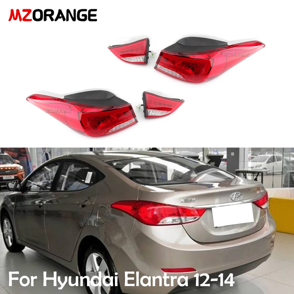 MZORANGE 1 set Tail Lights For Hyundai Elantra 2012 2013 2014 Rear Brake Lamp Car Styling Lamp Assembly