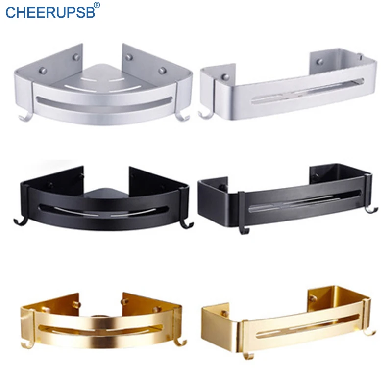 Алюминиевая Полка для ванной комнаты кухонный держатель хранения настенное