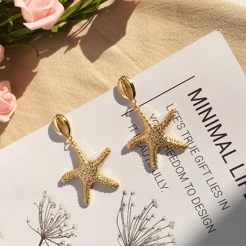 Женские серьги-пусеты Cxwind серьги в стиле бохо с морскими ракушками эффектные