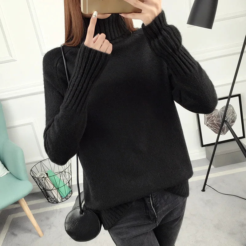 14 colors 2019 Autumn winter Sweater Women Knitted Turtleneck Casual Soft Fashion Slim Femme Elasticity Pullovers NS9097 | Женская