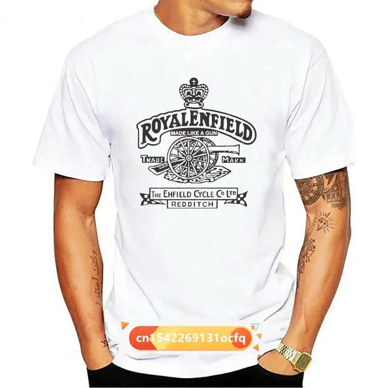 

funny t shirts Royal Enfield Vintage Logo BIKER Mens Grey T-Shirt