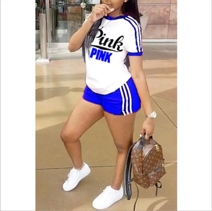 2018 розового цвета с принтом букв комплект из 2 предметов спортивный костюм для