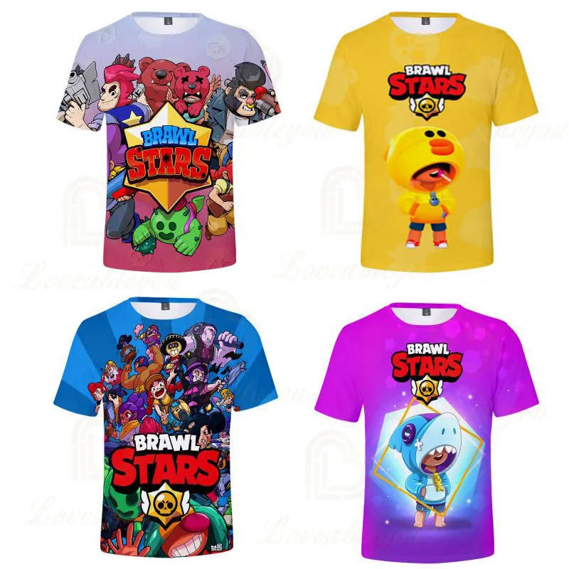 

Leon Child Wear Browlers Bull and Star,Short Sleeve Tops Boys Clothes Kids T-shirt Shooting Game 3d Boys Girls Harajuku Fashion