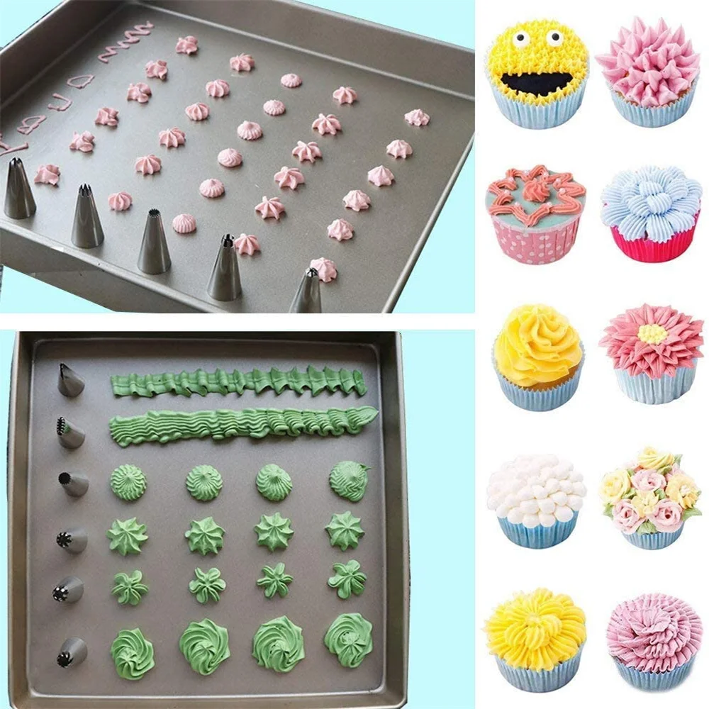 

26Pcs/Set Silicone Pastry Bag Tips Cake Icing Piping Cream Cake Decorating Tools Nozzle Piping Bag Set Baking Supplies Sets