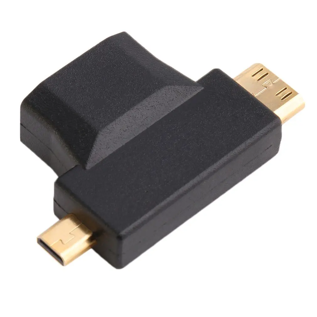 Черный переходник HDMI Type A типа Мама папа Mini Тип C + Micro D|Коробки передач и кабели| |