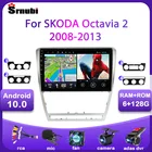 Автомобильное радио Srnubi, Android 10, Bluetooth, Wi-Fi, для Volkswagen, Skoda Octavia 2 2008-2013, мультимедийный плеер, GPS-навигация, 2 Din, DVD