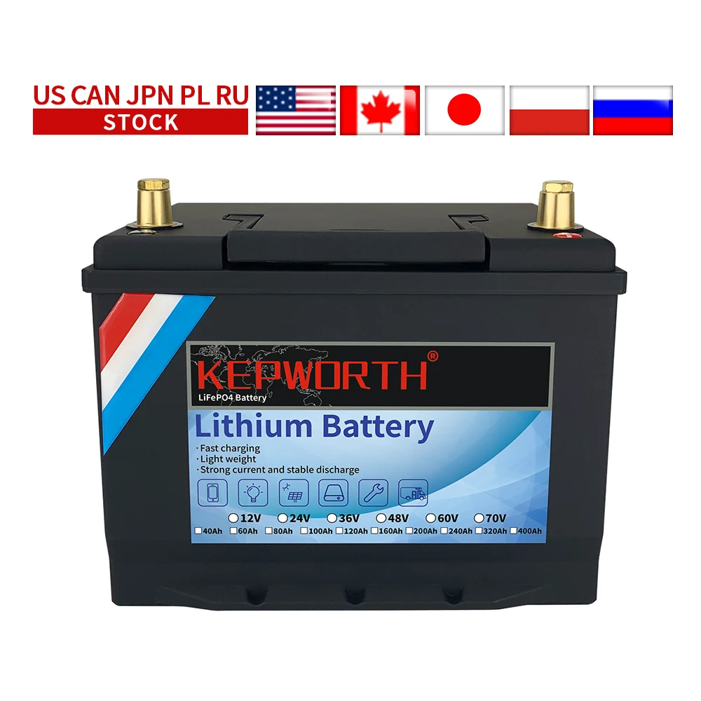 12 В 60 ач LiFePO4 аккумулятор глубокий цикл 3000 + встроенные BMS литиевые батареи для RV
