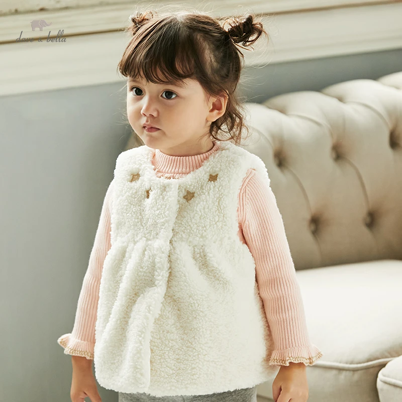 

DB18903 dave bella winter baby girls cute stars coat children fashion children girl sleeveless vest