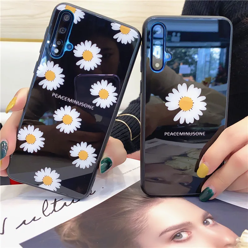Ремешок и чехол для VIVO X30 X27 X23 Pro x21s x21i x21 ud Peaceminusone Daisy модный жесткий стеклянный
