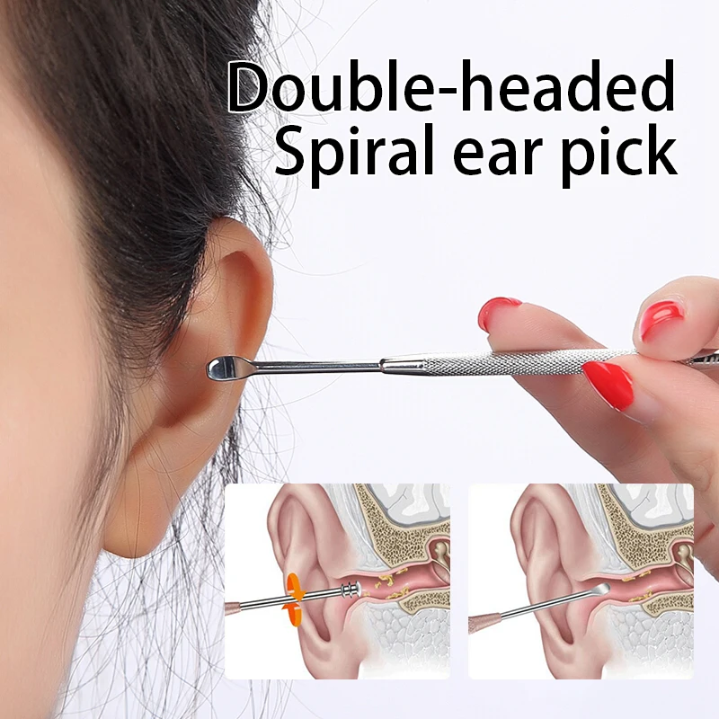 

Ear Wax Pickers Stainless Steel Earpick Wax Remover Curette Ear Pick Cleaner Ear Cleaner Spoon Care Ear Clean Tool