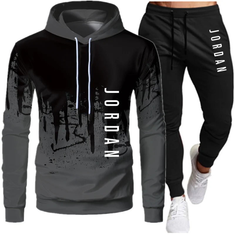 

2 Pieces Sets Tracksuit Men Hooded Sweatshirt+pants Pullover Hoodie Sportwear Suit Ropa Hombre Casual Men Clothes Size S-4XL