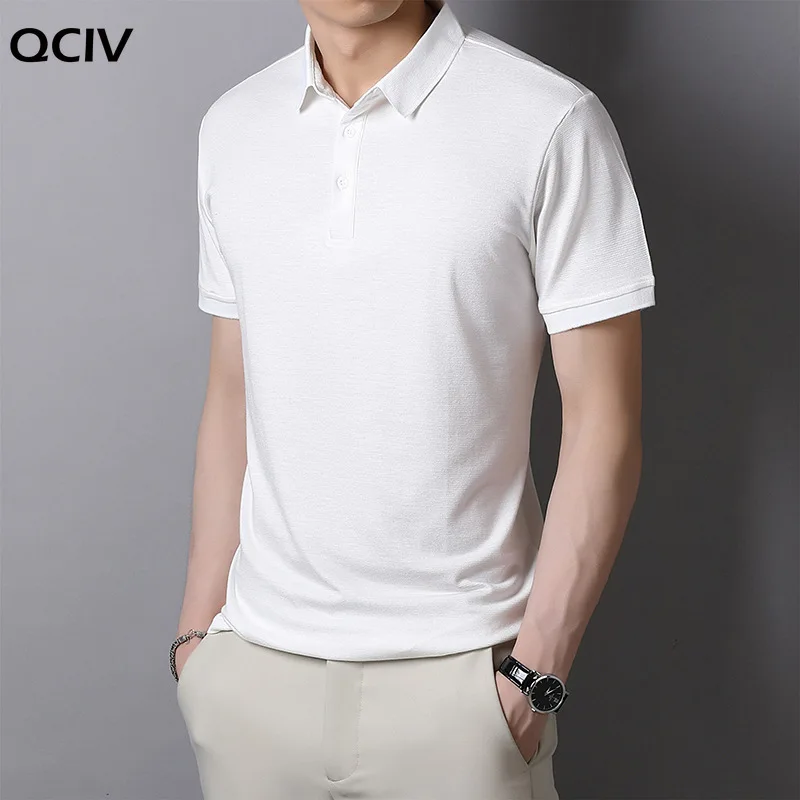 

Cotton shirt men's long sleeve ice silk business leisure polo shirt middle age solid color body dad spring dress