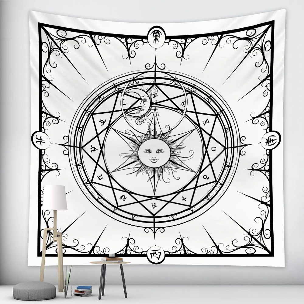 Подвесной Настенный Коврик для йоги в виде Солнца и Луны | Дом сад