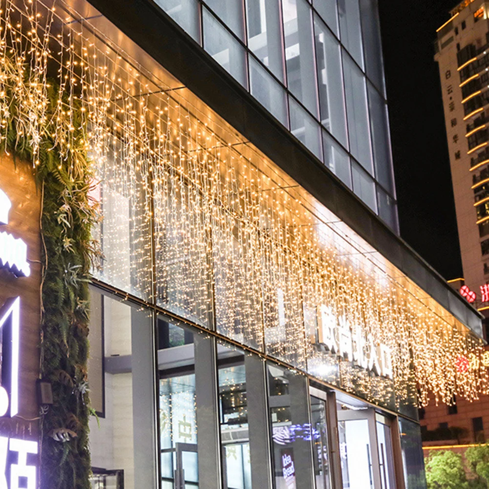 

4/10m Christmas Garland LED Curtain Icicle String Lights Drop Waterproof Outdoor Garden Street Outdoor Decorations Holiday Light