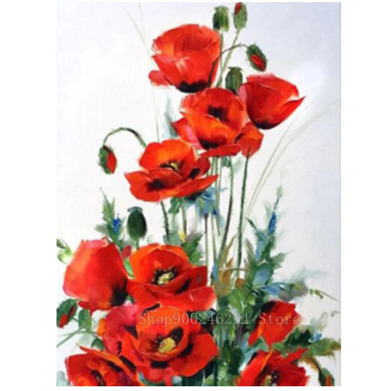 Алмазная вышивка Поппи стразы алмазная картина большой цветочный декор в