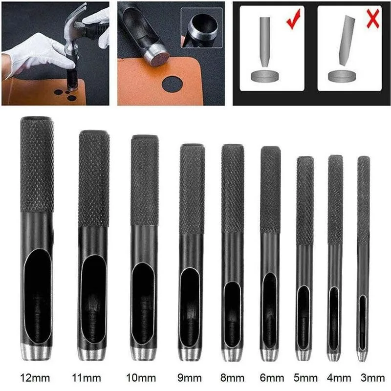 Hollow Hole Round Punch For Metal Gaskets Plastic Rubber Chisel Graving Cut Tools 1mm-10mm Diy Leather Punches Bit Dropshipping | Дом и сад