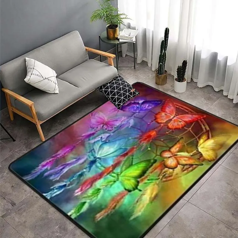 Яркий ковер с искусственным изображением красочного северного сияния, тропической рыбы и 3D узора для детской комнаты.