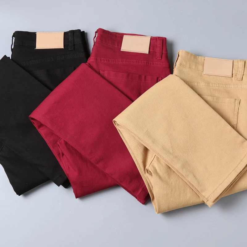 Джинсы мужские винно-красные стрейчевые 6505 | Мужская одежда