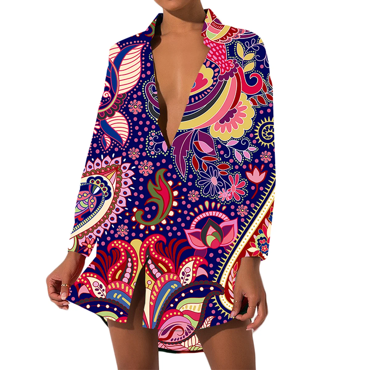 

Рубашка на пуговицах для отдыха, топ, женская Свободная рубашка с длинным рукавом, большие размеры d, женские рубашки, осенние Рубашки европе...