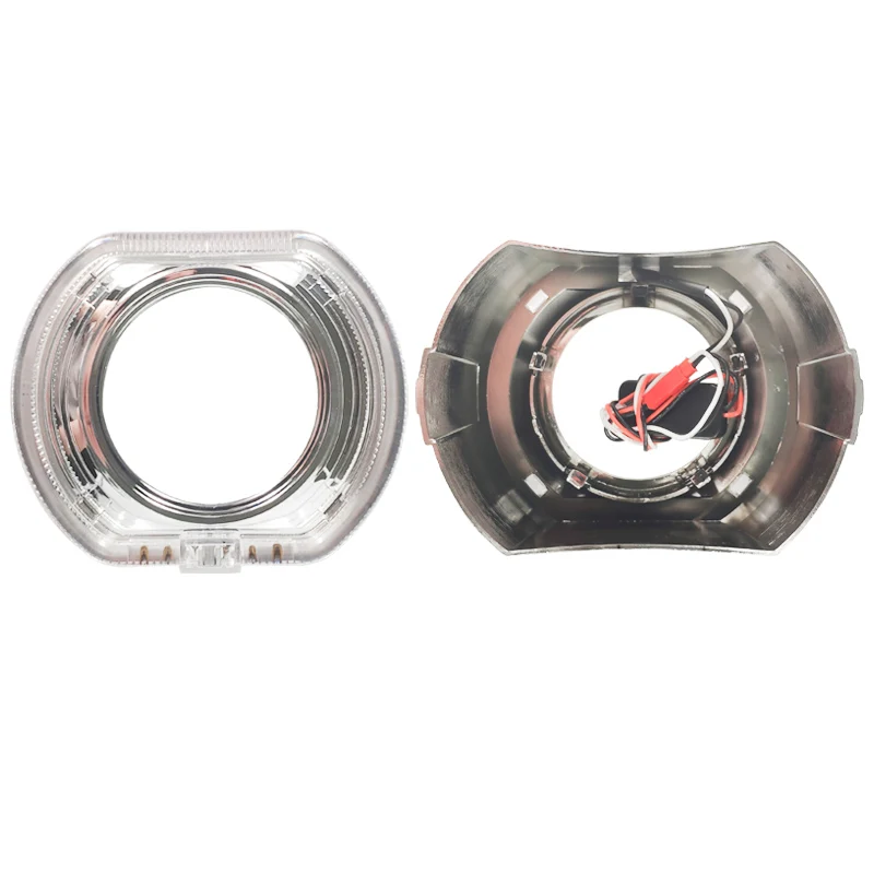 

3.0 Headlight Lenses LED Running Lights Square Sport Angel Eyes xenon Lens HID Projectors Silver Black Shrouds Car Styling