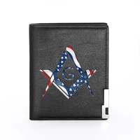 united states free and accepted masons wallet men women leather credit card holder short purse money bag high quality