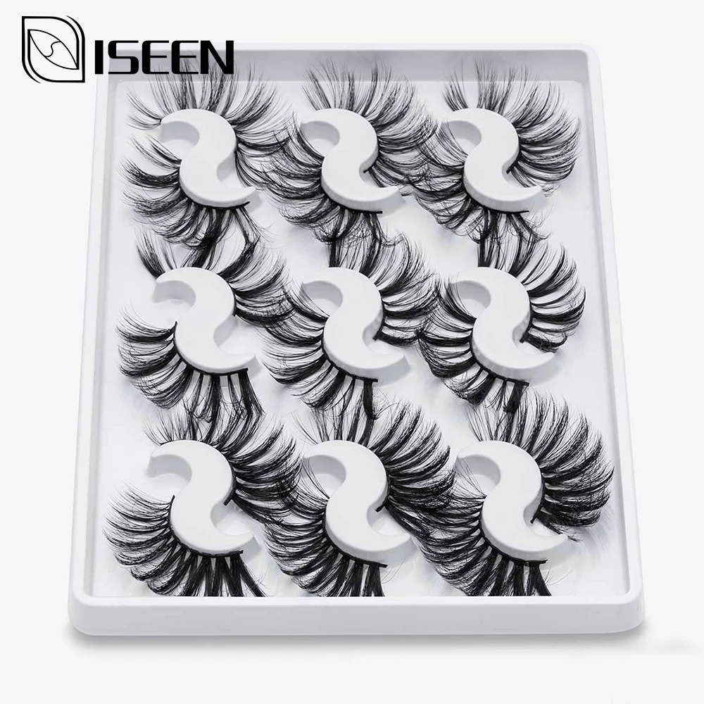 ISEEN 25 мм объемные Объемные Накладные ресницы перекрещивающиеся завивка грязные