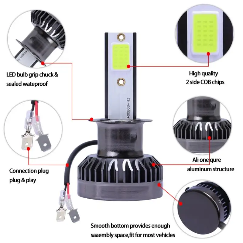 2 шт./пара Автомобильный светодиодный светильник на голову комплект для