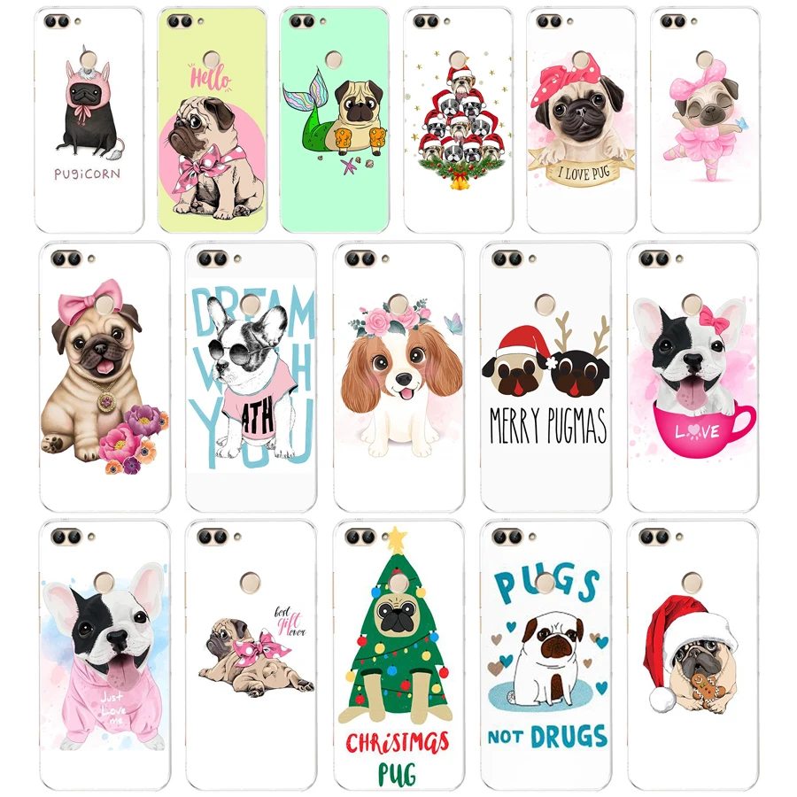 Забавный подарок мопса 68SD Мягкий Силиконовый ТПУ чехол для телефона huawei Honor 8 9 Lite