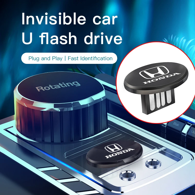 Невидимый металлический USB Мини Портативный U диск для стайлинга автомобиля Honda