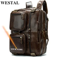 westal 100 genuine leather men backpack school bags for teenager large travel backpacks for laptop backpack mochila notebook 43