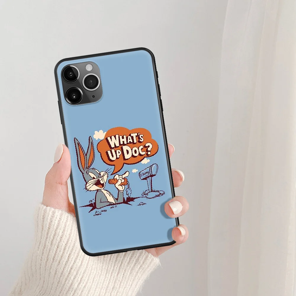 

Bugs Bunny Cute Cartoon Phone Case For IPhone 5 5S SE 5C 6 6S 7 8 Plus X XS XR 11 12 Mini Pro Max 2020 black Shell Tpu Coque