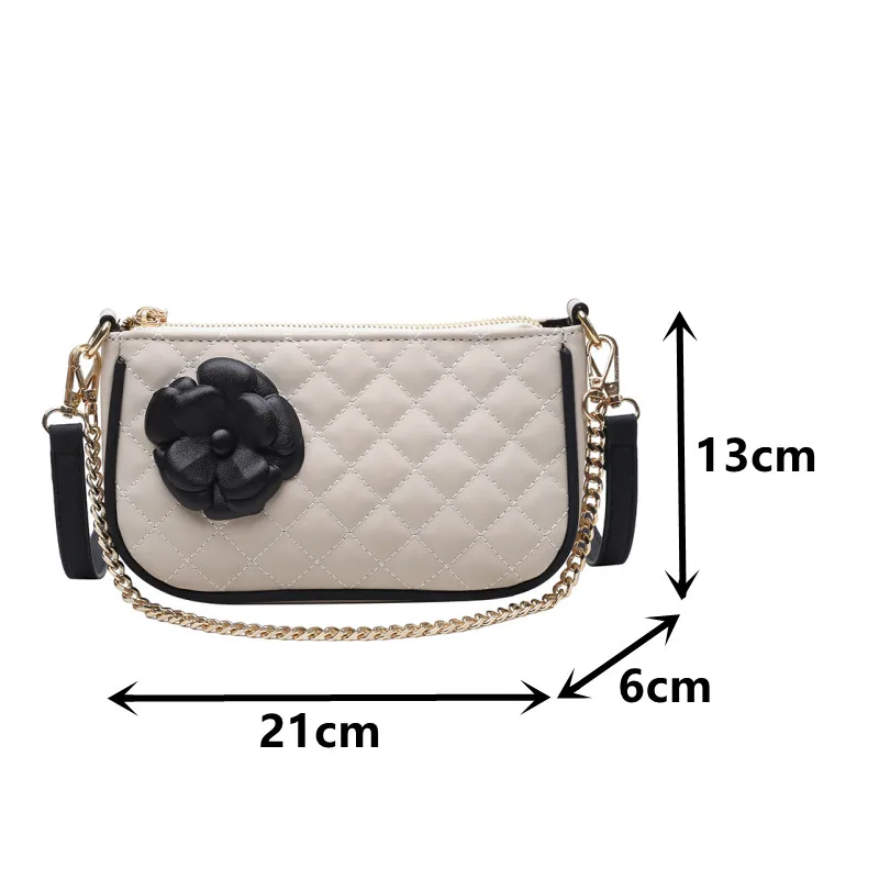 

Rhombus Lattice Shoulder Handbags Women's Quilted Tote Bag Luxury Soft Leather Shoulder Bag Female Chain Plaid Messenger Bag Sac