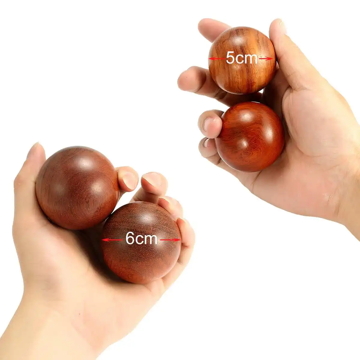

1 pair 5/6cm Available Wood Fitness Ball Massage Handball Health Meditation Exercise Stress Relief Baoding Balls Hand Relaxation