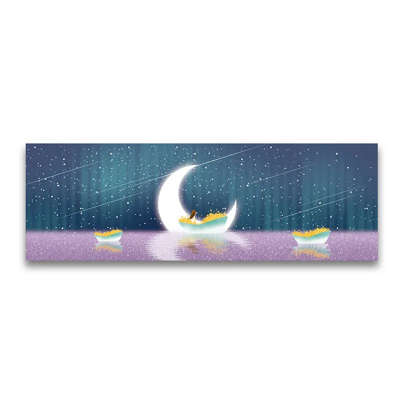 

Metope art Canvas painting Night Sky Girl scenery Children's room Bedside decoration Painting