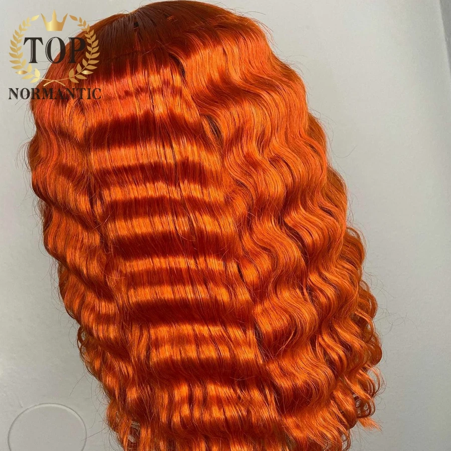 Парик из натуральных индийских человеческих волос 4 х4 оранжевого цвета