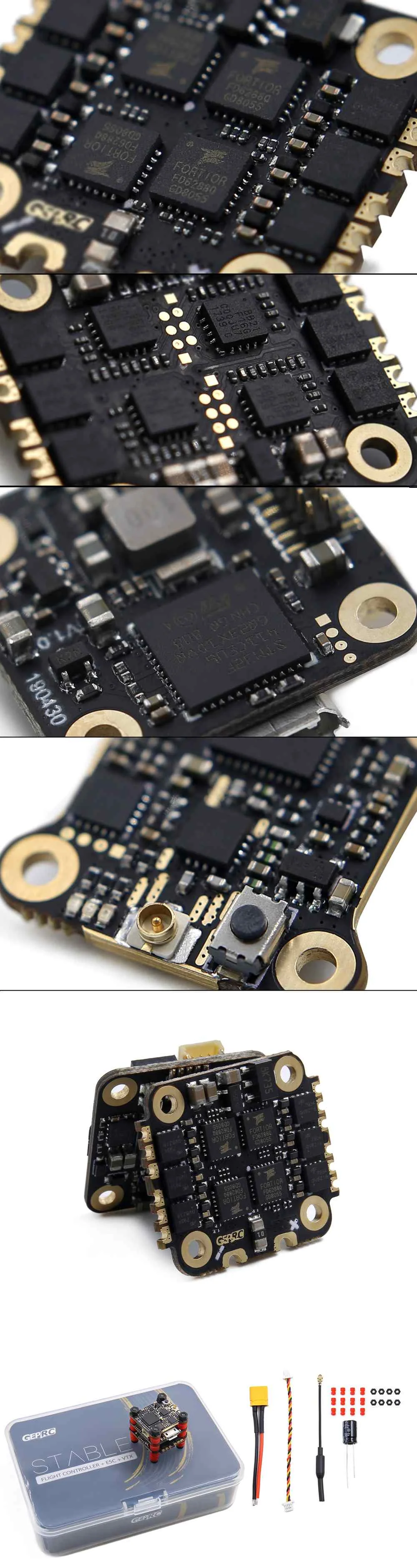Новейший GEPRC стабильный F411 BetaFlight OSD Контроллер полета 12A Blheli_S 2-4S бесщеточный ESC 25/100/200mW VTX стек 16 мм* 16 мм