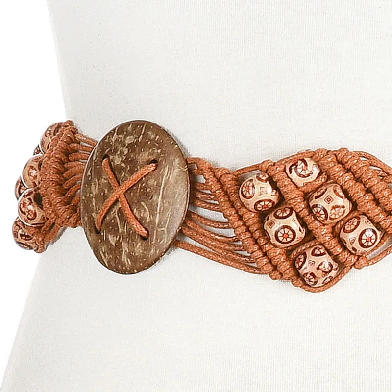 Новый Этнический стиль восковая веревка тканая пляжная богемная Женская Тонкая