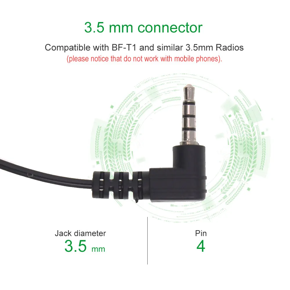 2 шт. AT BFT1 для безопасности гарнитура с воздушной трубкой Акустическая трубка