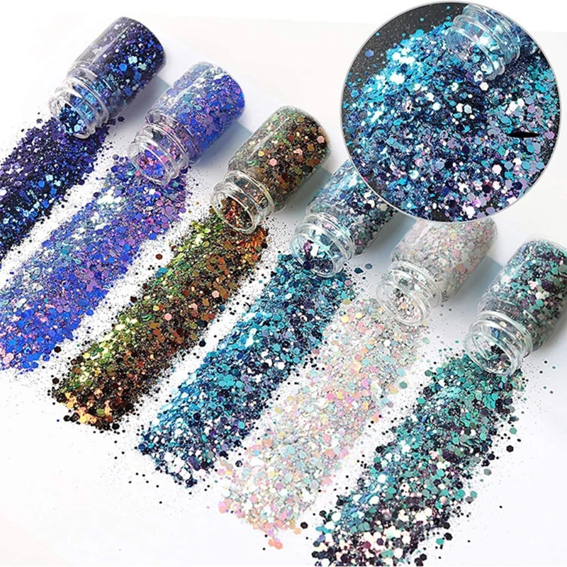 

T84B Nail Glitter Sequins Holographic Round Flakes Nail Art 3D Decoration