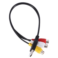usb 2 0 hdtv tv video adapter converter cables av cord usb male to 3 rca female