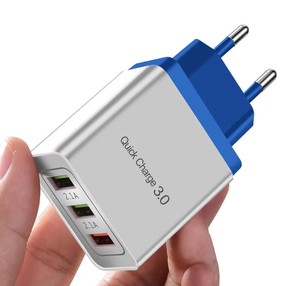 Зарядное устройство OLAF USB quick charge 4,0 для iPhone X 8 7 быстрое зарядное устройство для samsung A50 A30 S9 Xiaomi huawei qc 3,0 зарядное устройство для мобильного телефона - Тип штекера: Blue