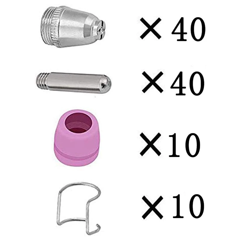 

100Pcs AG60 Plasma Cutting SG55 Plasma 60A AG-60 Plasma Torch Tip Electrode Consumable Cutter Kit