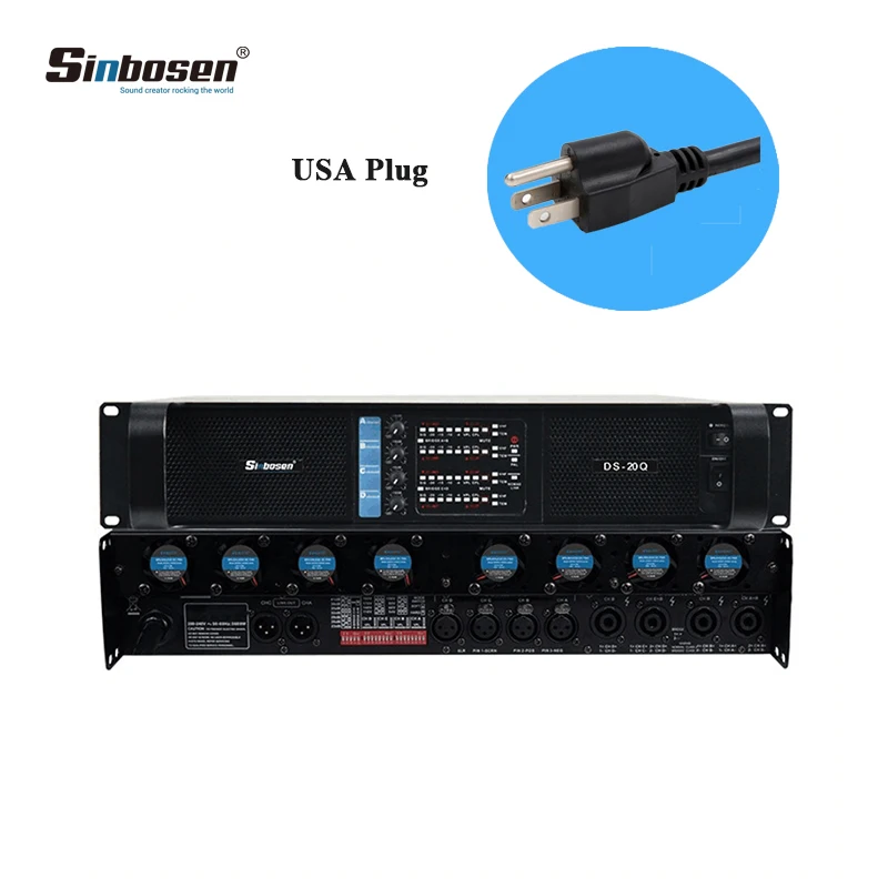 110V US plug Новейший высококачественный профессиональный усилитель мощности 2200 Вт* 4 канала для сабвуфера DS-20Q - Цвет: 110V US plug