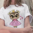 Женская модная футболка с принтом в виде милой совы, женские футболки, простая повседневная женская футболка в стиле Харадзюку