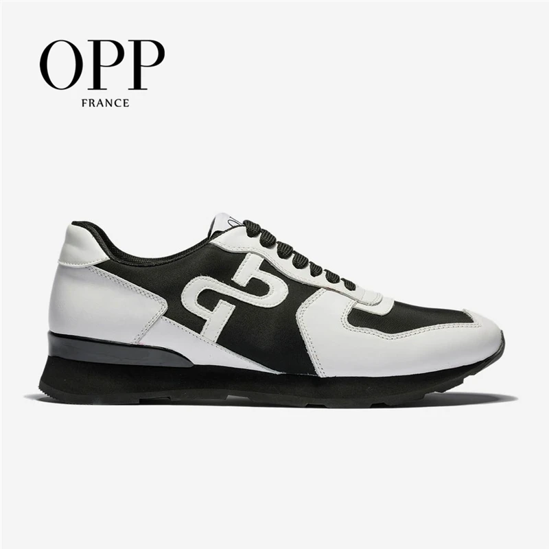 

OPP мужская обувь на плоской подошве; модная обувь из натуральной кожи; кроссовки; повседневная обувь для бега; Мужская обувь черного цвета