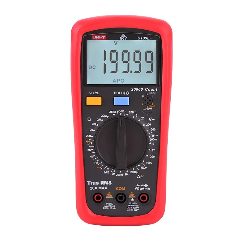 

UNI-T UT39E+ Digital Multimeter 20A 1000V AC DC Handheld Multimetro Ture Rms Tester With 2000μF Capactitance Meausement